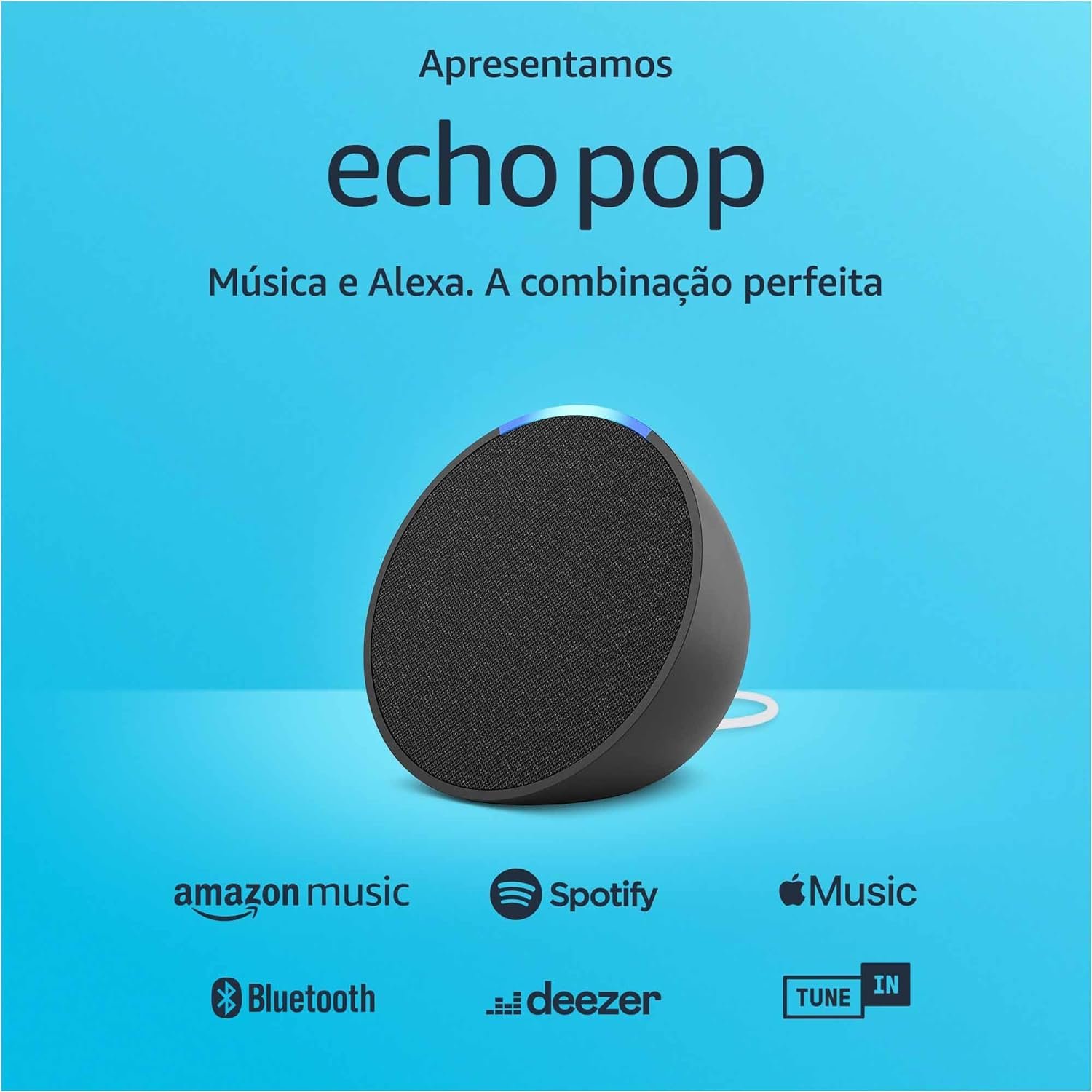 Echo Pop: Smart Speaker com Alexa | Música, informação e Casa Inteligente | Cor Branca - Imagem 5