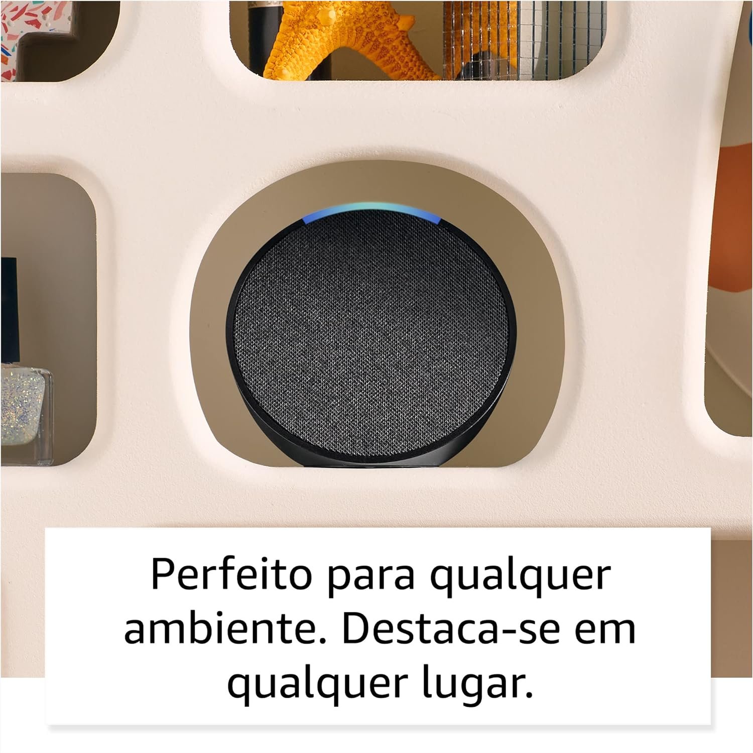 Echo Pop: Smart Speaker com Alexa | Música, informação e Casa Inteligente | Cor Branca - Imagem 8