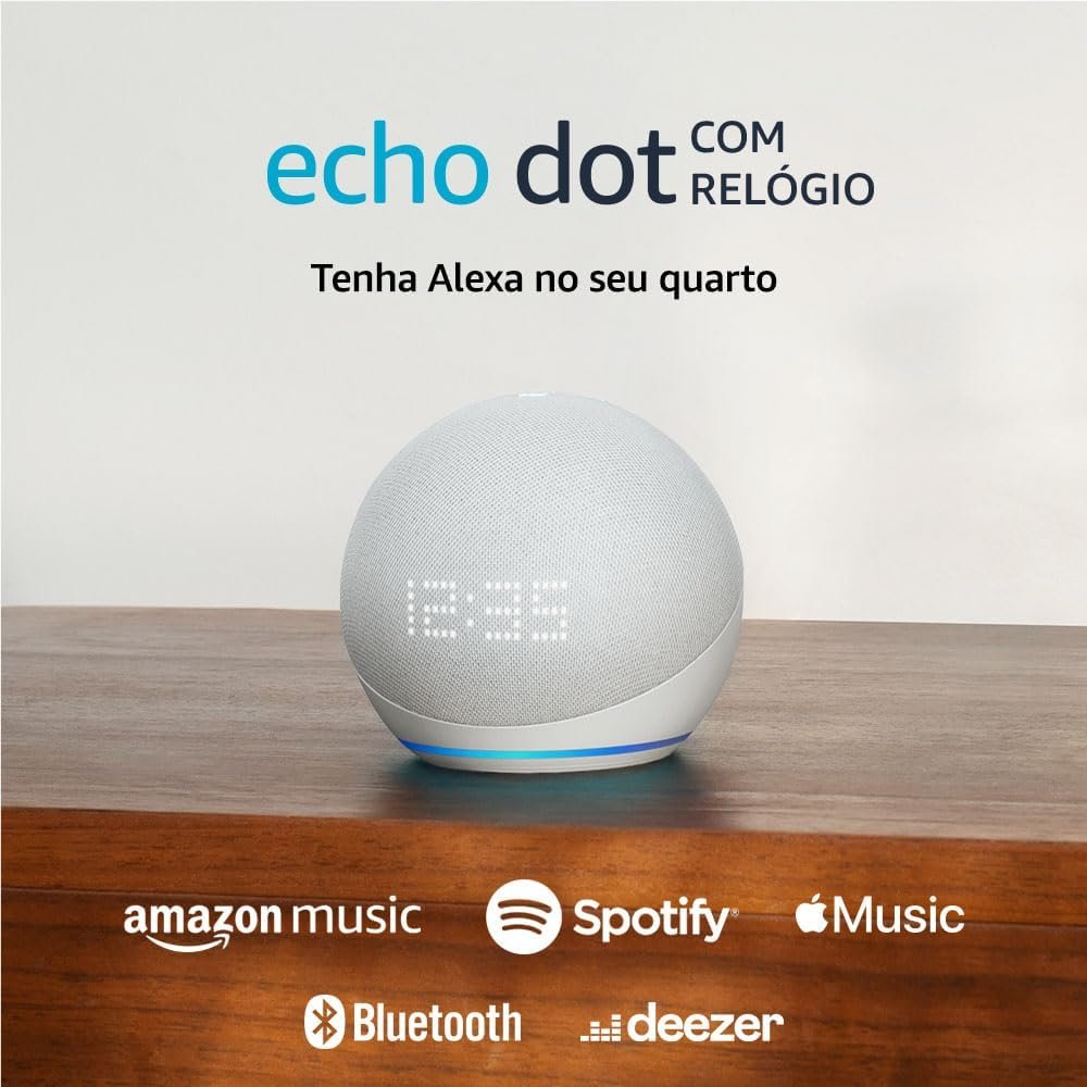 Echo Dot 5ª geração com Relógio | Smart speaker com Alexa | Display de LED ainda melhor | Cor Branca - Imagem 9