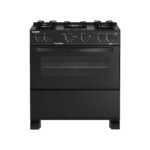 Fogão Esmaltec 5q Caribe Glass 5096 Automático Bivolt Preto