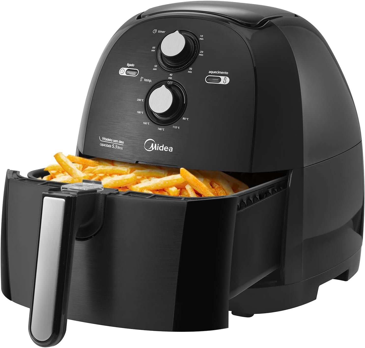 Fritadeira Airfryer Sem Óleo 5,3L,220V, 1700W Preto FRB50P, Midea