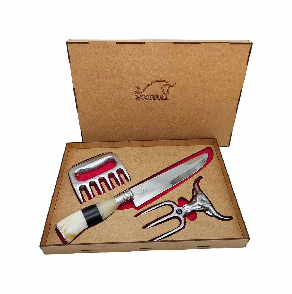 Kit Churrasco Faca Garfo e Garra de Urso Mestre do Churrasco