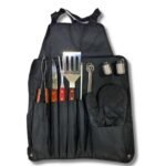 Kit Churrasco com avental 15 Peças Inox Churrasqueiro