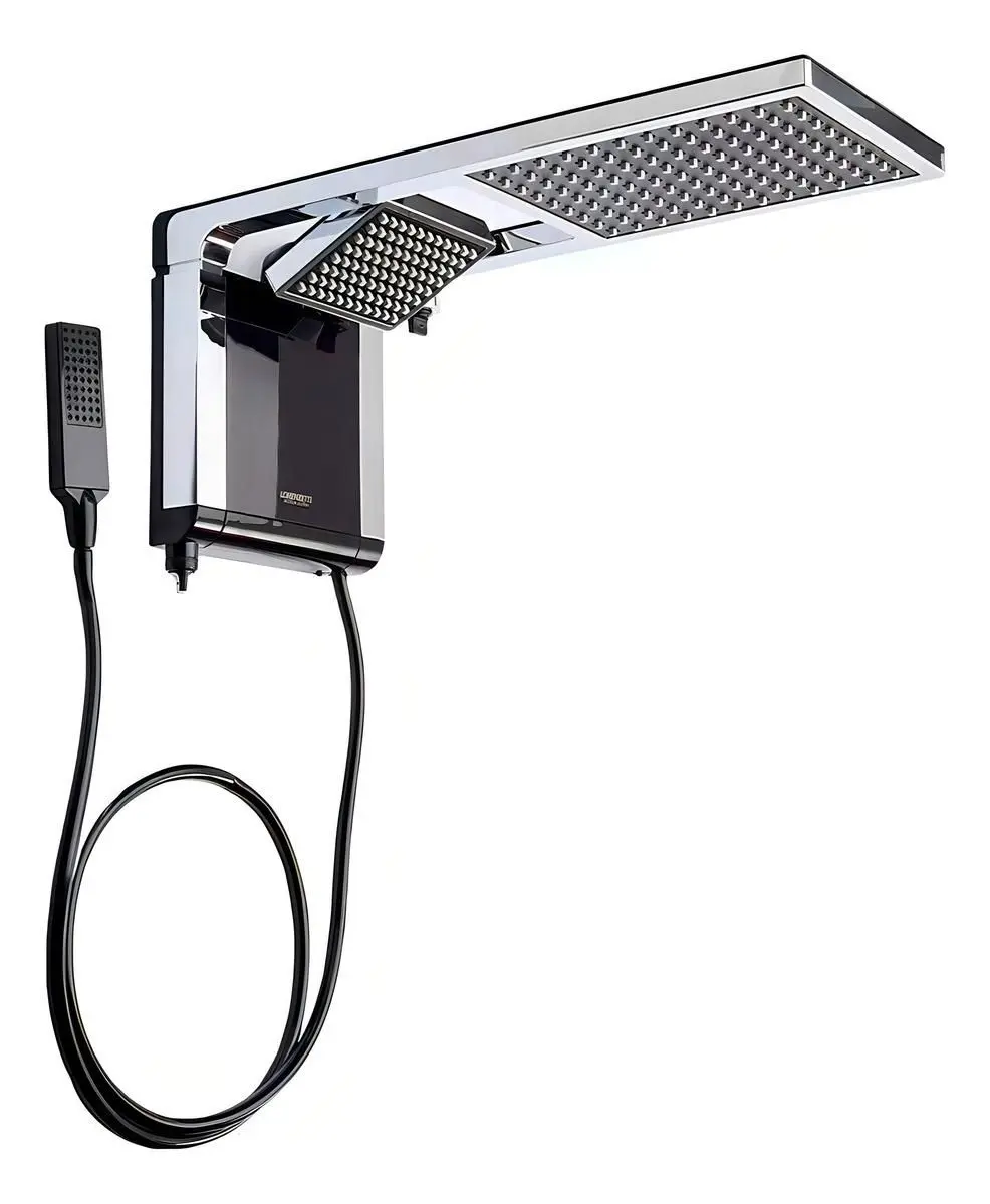 Chuveiro Lorenzetti Acqua Duo Elétrico de Parede Preto Cromado 7800w 220v - Imagem 2