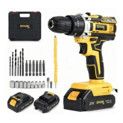 Broca de impacto SparkBr AMG-PR01 21V 26 Acessórios 2 Cm Estojo recarregável profissional LED