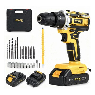 Broca de impacto SparkBr AMG-PR01 21V 26 Acessórios 2 Cm Estojo recarregável profissional LED