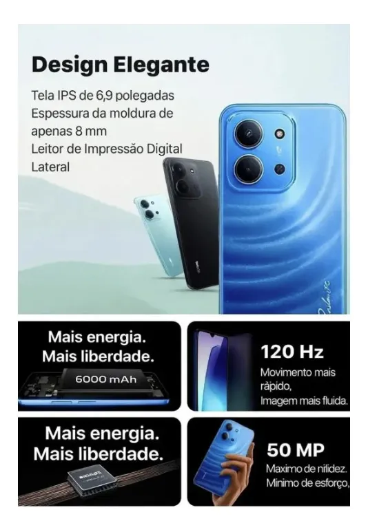 Xiaomi Redmi 15c 256gb 8gb Ram + Brinde Fone e Relógio. - Imagem 5