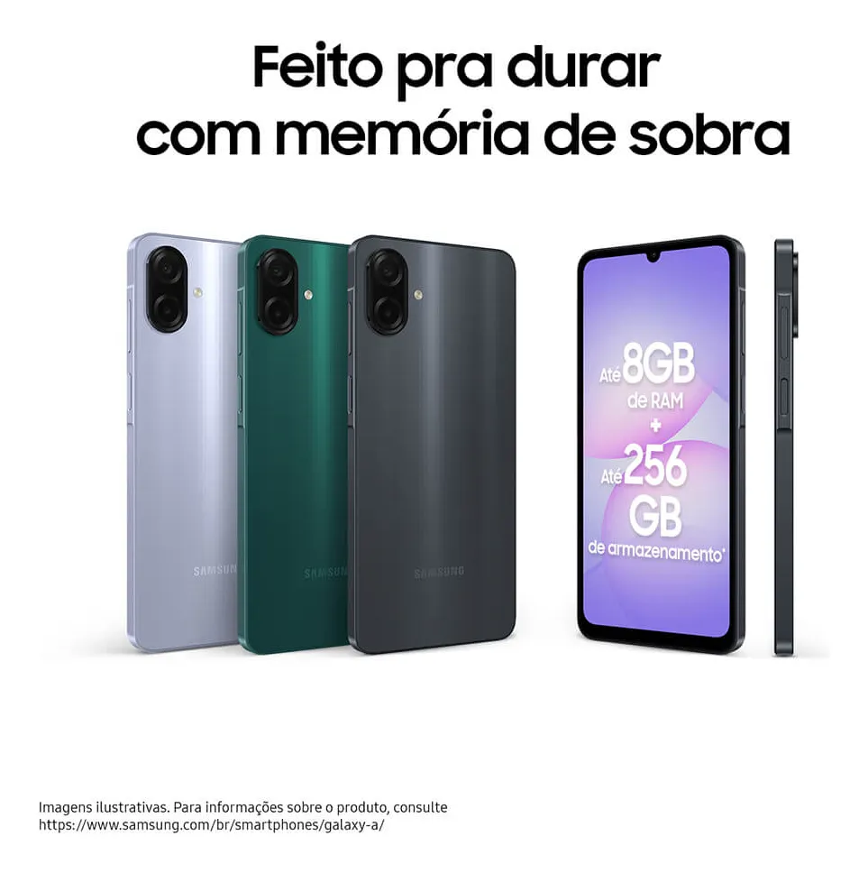 Celular Samsung Galaxy A07 256gb, 8gb, Câmera 50mp, Tela 6.7 , Proteção Ip54, Processador 6nm - Preto - Imagem 8