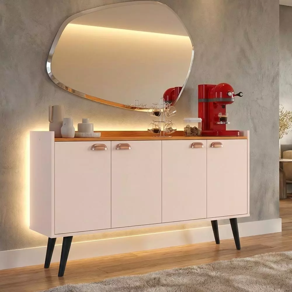 Aparador Buffet Retrô 4 Portas – Modelos Kiev e Dallas | Elegância e Funcionalidade para Sua Sala. - Imagem 3