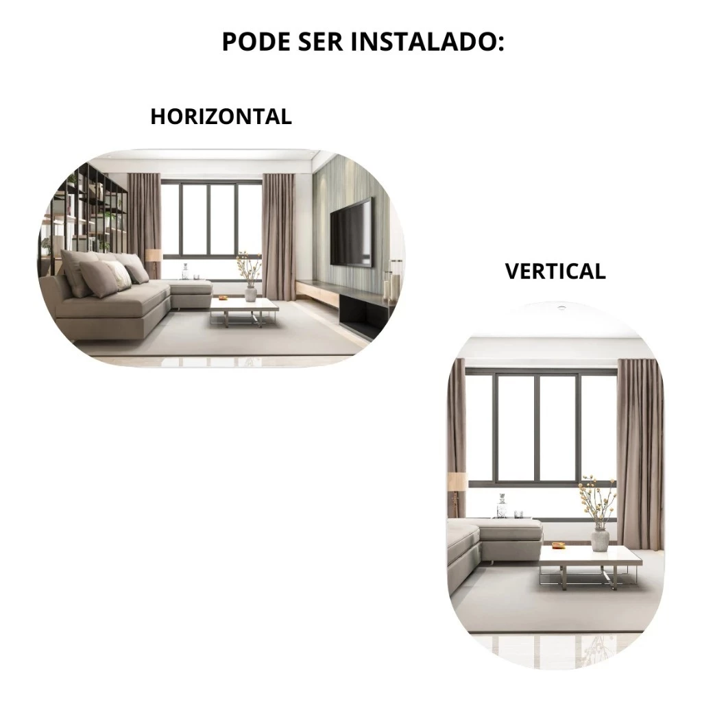 Espelho Oval Grande de Parede com LED Orgânico – Luz Quente e Fria para Banheiro Sala Quarto - Imagem 7