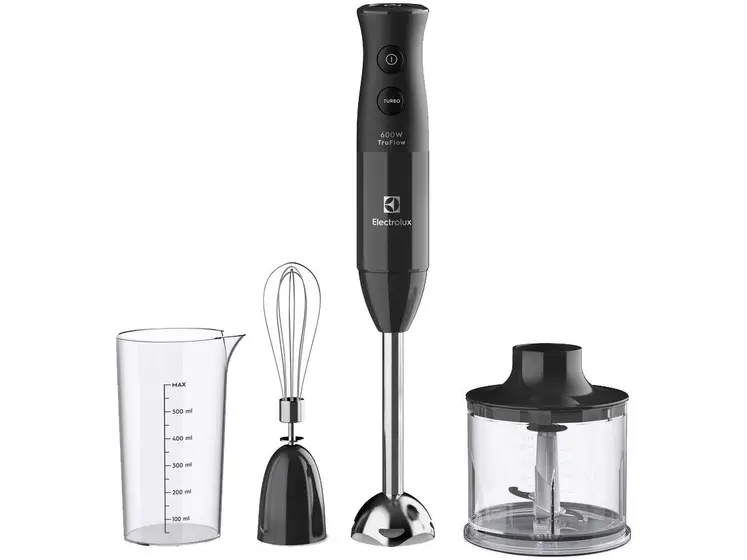 Mixer 3 em 1 Electrolux Cinza 600W com Haste em Inox e Tecnologia TruFlow (EIB20)