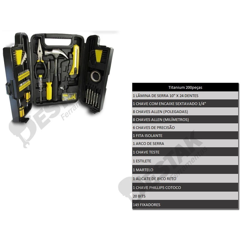 Kit Jogo De Ferramentas Completo 200 Pcs C/Soquetes Chaves Maleta - Imagem 4