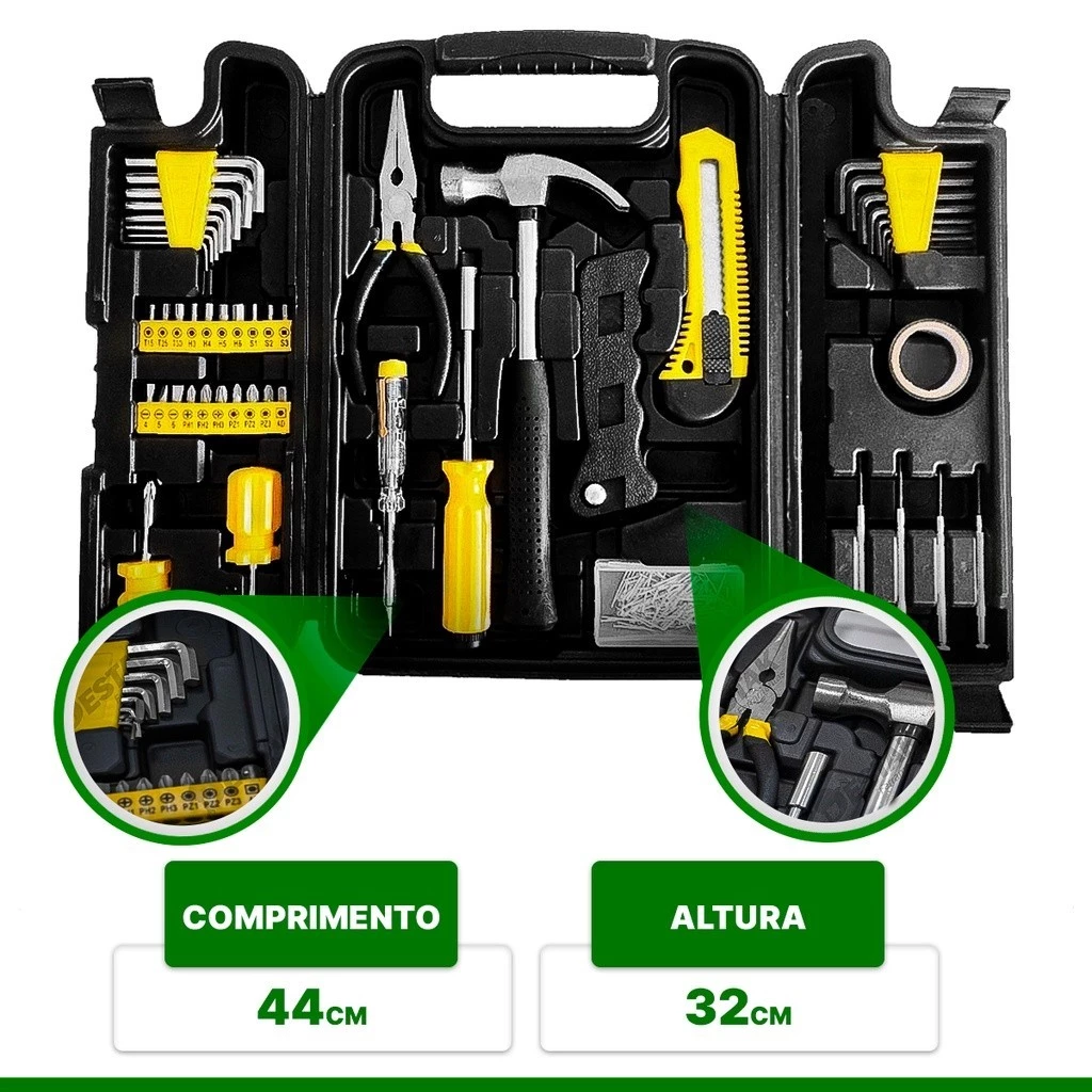 Kit Jogo De Ferramentas Completo 200 Pcs C/Soquetes Chaves Maleta - Imagem 6