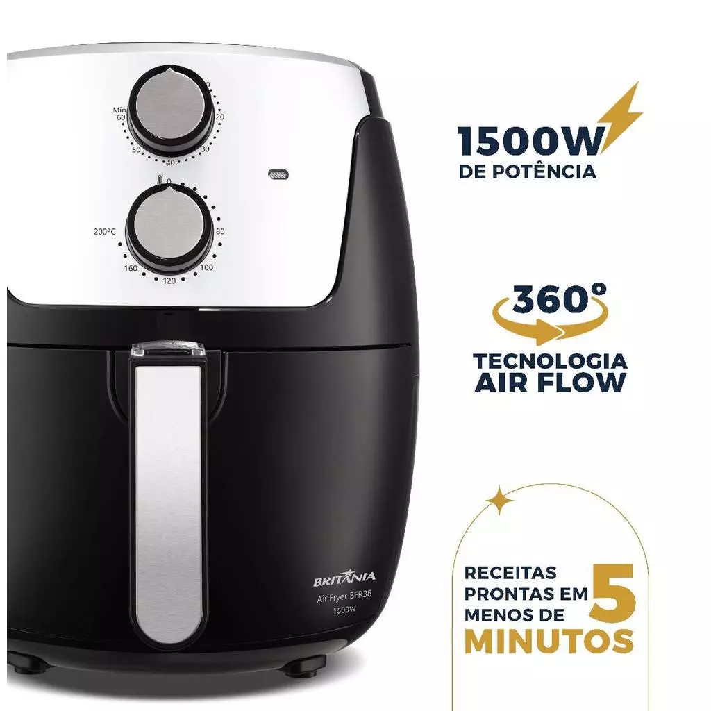 Air Fryer Britânia 4,2L Dura Mais 1500W BFR38 - Imagem 7