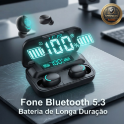 Fone Bluetooth 5.3 com Bateria de Longa Duração