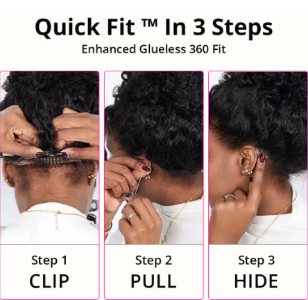 Peruca de Renda 360 Sem Cola Com Cordão, Cabelo Humano Cacheado Kinky Deep Water, 100% Cabelo Humano, Faixa Invisível, Renda Hd Completa 360, Peruca Frontal 13x4 - Imagem 6