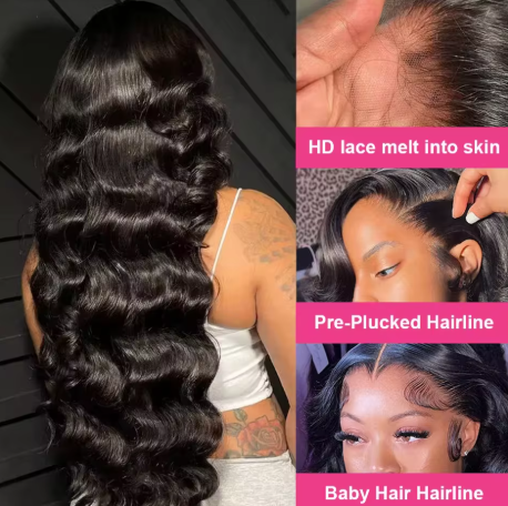 Peruca Frontal Hd de 30-32 Polegadas Com Ondas Soltas, Pré-alongada, Densidade 300%, Peruca Frontal Hd 13x6 Sem Cola, Cabelo Humano - Imagem 6