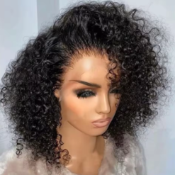Alternative view of Peruca Curta Bob Com Ondas Profundas 230% Densidade, Peruca Frontal Hd Lace 13x4, Cabelo Humano Brasileiro 100% Natural, 14-16 Polegadas, Peruca Frontal Transparente 4x4