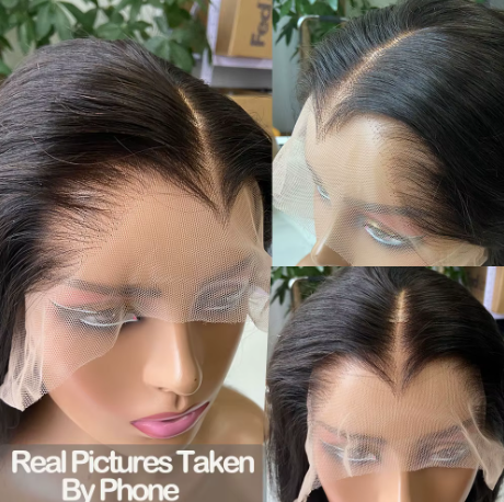 Nova Tendência Lagos Linha Fina Sliky Osso Em Linha Reta 250 Densidade 13x6 Hd Laço Frontal Perucas Sem Cola Cabelo Humano Pré Arrancado Pronto para Usar - Imagem 4