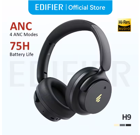 Edifier H9 Fones de Ouvido Sem Fio Com Cancelamento de Ruído Ativo Bluetooth 5.4 Fone de Ouvido Áudio de Alta Resolução 75h Bateria Design Dobrável