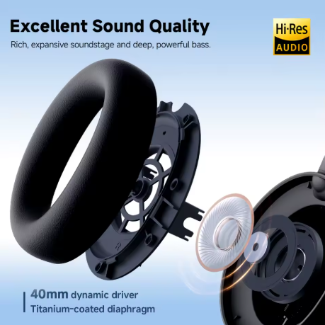 Edifier H9 Fones de Ouvido Sem Fio Com Cancelamento de Ruído Ativo Bluetooth 5.4 Fone de Ouvido Áudio de Alta Resolução 75h Bateria Design Dobrável - Imagem 3