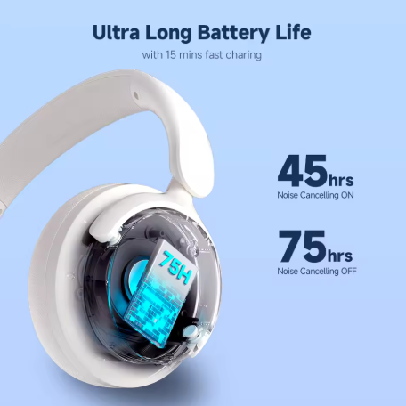 Edifier H9 Fones de Ouvido Sem Fio Com Cancelamento de Ruído Ativo Bluetooth 5.4 Fone de Ouvido Áudio de Alta Resolução 75h Bateria Design Dobrável - Imagem 6