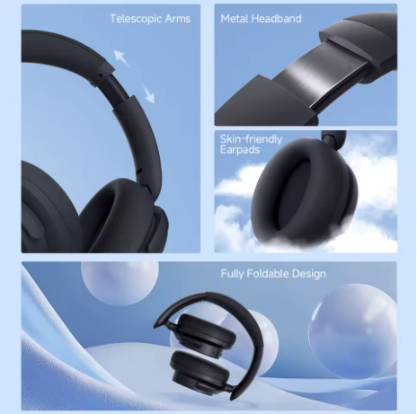 Edifier H9 Fones de Ouvido Sem Fio Com Cancelamento de Ruído Ativo Bluetooth 5.4 Fone de Ouvido Áudio de Alta Resolução 75h Bateria Design Dobrável - Imagem 7