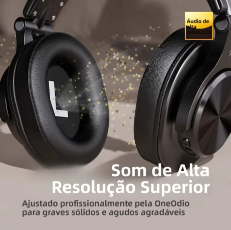 Fones de Ouvido Bluetooth Oneodio Fusion A70 com Áudio Hi-Res, Headset Sem Fio Over Ear, 72H, Monitor de Estúdio Profissional, Fones de Ouvido HiFi para DJ - Imagem 3
