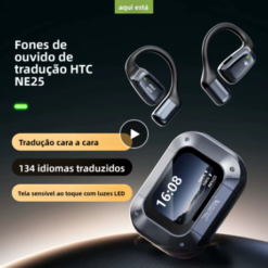 Auriculares Tradutor Ai - Htc Ne25 Fones de Ouvido Bluetooth Lcd Touch Screen Sport Fones de Ouvido Sem Fio de Longa Vida Com Microfone Hd