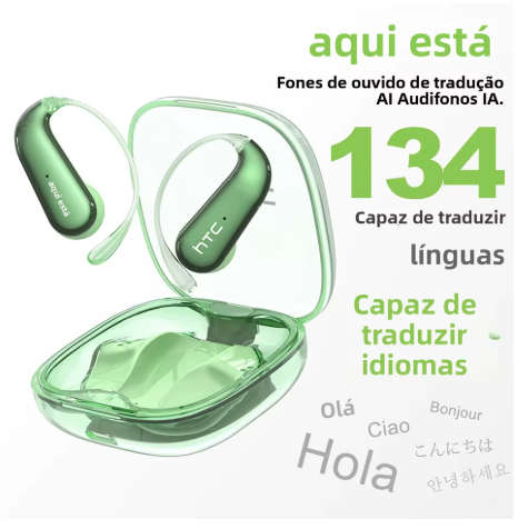 Htc Ne38 Bluetooth V6.0 Fone de Ouvido Ai Tradução Fones de Ouvido Ows Titânio-fio Sem Fio Fones de Ouvido Hd Chamadas Ultraleve Gancho - Imagem 3