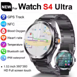 S4 Ultra Gps Relógio Inteligente Masculino 1.53 Polegadas Amoled Esportes Ao Ar Livre Pista NFC Frequência Cardíaca à Prova Dwaterproof Água Bluetooth Chamada Smartwatch.