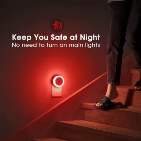 1 Pc Luz Noturna Inteligente Com Sensor de Luz Vermelha, Lâmpada de Parede Led Inteligente, Economizadora de Energia, para Quarto e Sala de Estar. - Imagem 3
