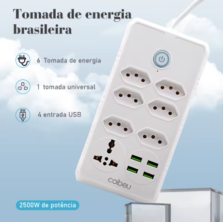 Extensão Tomada,extensão Elétrica,tomada Usb,filtro de Linha de Tomada,regua Tomadas de Energia,extensao Eletrica,110-220v,10a - Imagem 5