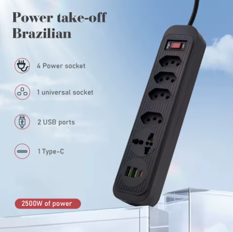 Extensão Tomada,extensão Elétrica,tomada Usb,filtro de Linha de Tomada,regua Tomadas de Energia,extensao Eletrica,110-220v,10a - Imagem 6