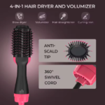 Lisapro 2 Em 1 Um Passo Secador de Cabelo e Volumizador Alisador de Cabelo Escova de ar Quente Modelador de Cabelo Beleza e Estilo de Saúde