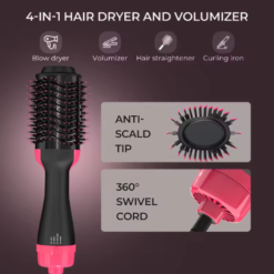 Lisapro 2 Em 1 Um Passo Secador de Cabelo e Volumizador Alisador de Cabelo Escova de ar Quente Modelador de Cabelo Beleza e Estilo de Saúde