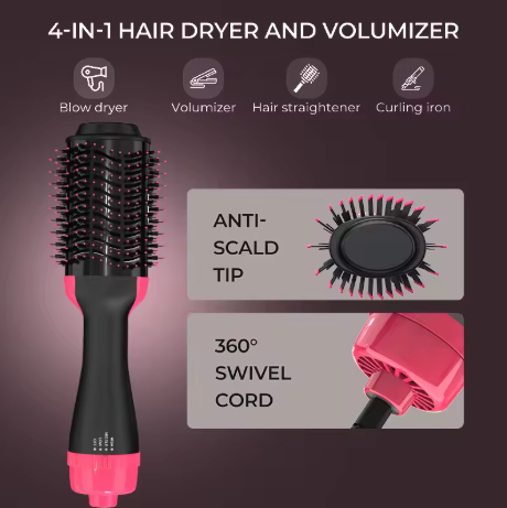 Lisapro 2 Em 1 Um Passo Secador de Cabelo e Volumizador Alisador de Cabelo Escova de ar Quente Modelador de Cabelo Beleza e Estilo de Saúde