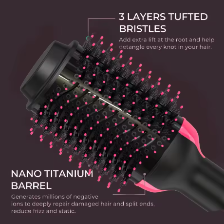 Lisapro 2 Em 1 Um Passo Secador de Cabelo e Volumizador Alisador de Cabelo Escova de ar Quente Modelador de Cabelo Beleza e Estilo de Saúde - Imagem 3